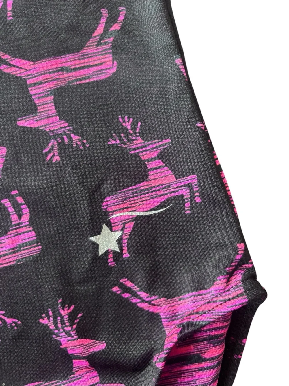 Destira Black & Pink Reindeer Gymnastics Leotard CXS